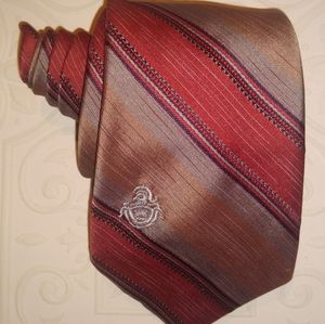 Via Re red and gray big striped mens necktie